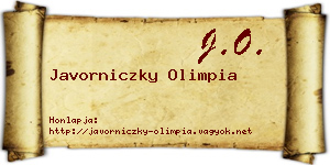 Javorniczky Olimpia névjegykártya